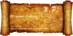 Mladen Petra névjegykártya